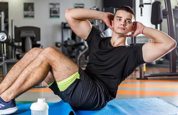 man-stretching