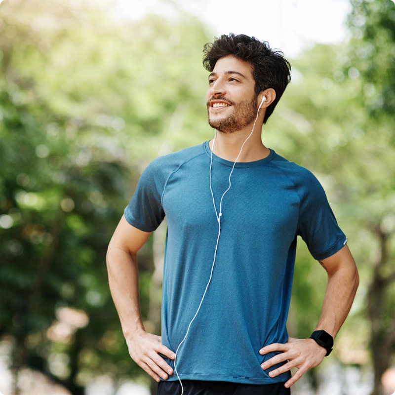 Man Taking a Break During Outdoor Exercise