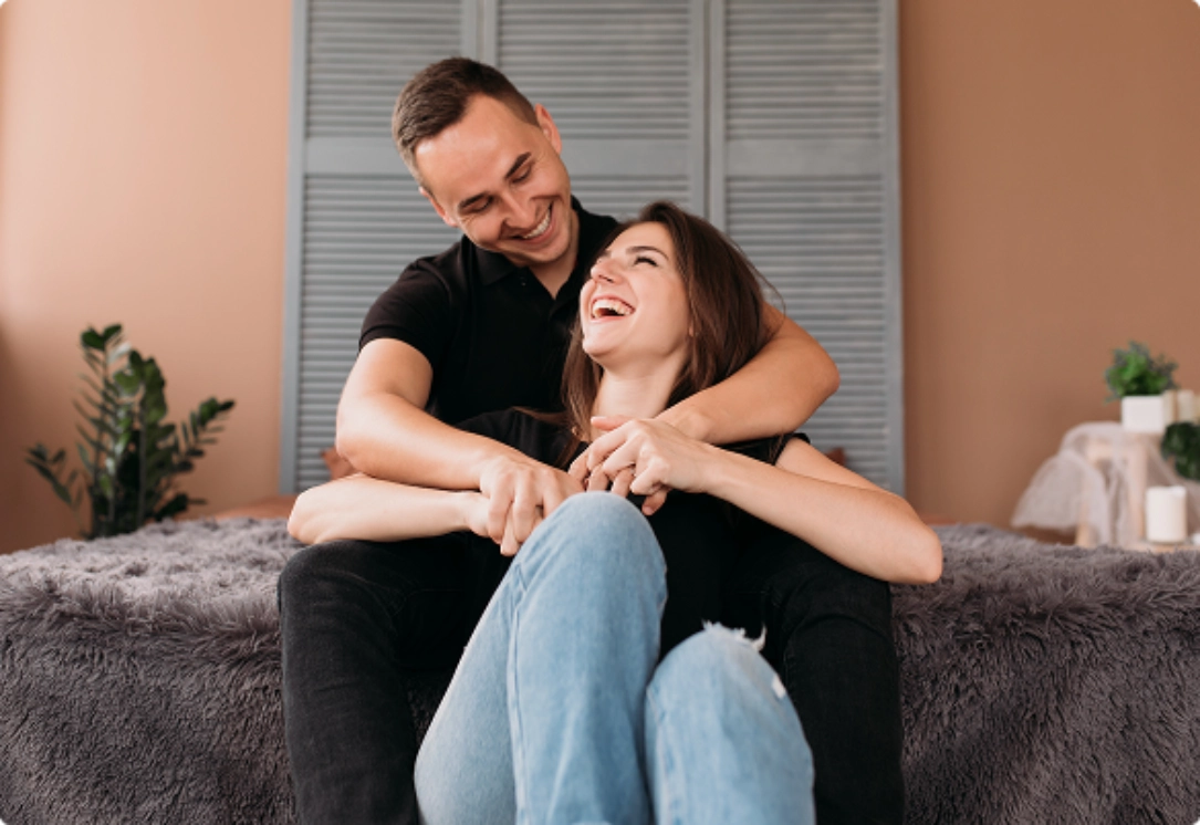 Young couple casual style sits when Treatment in Cerritos