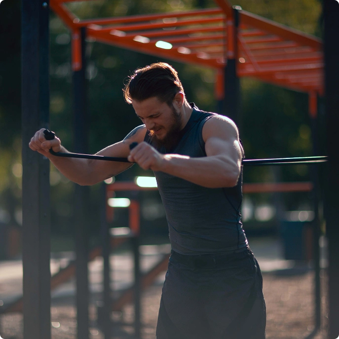 athletic young man workout image